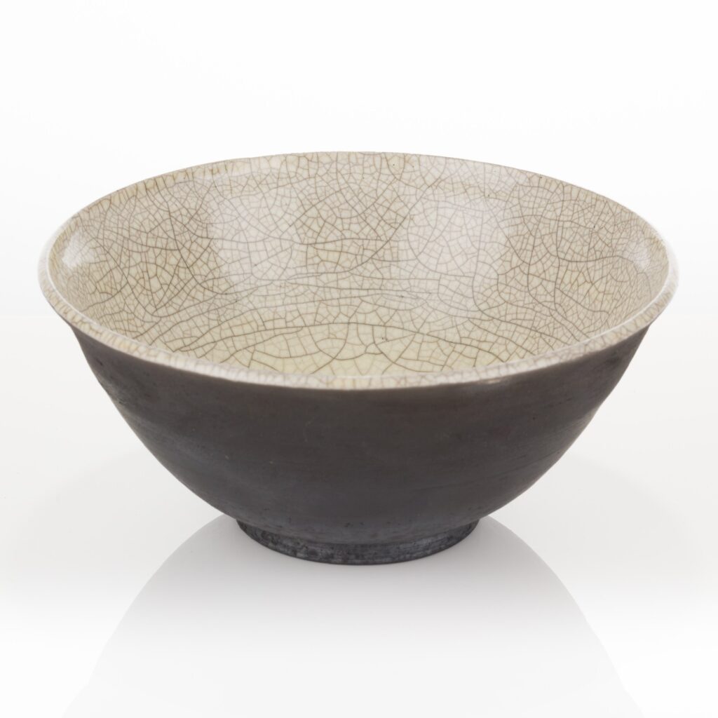 white raku bowl