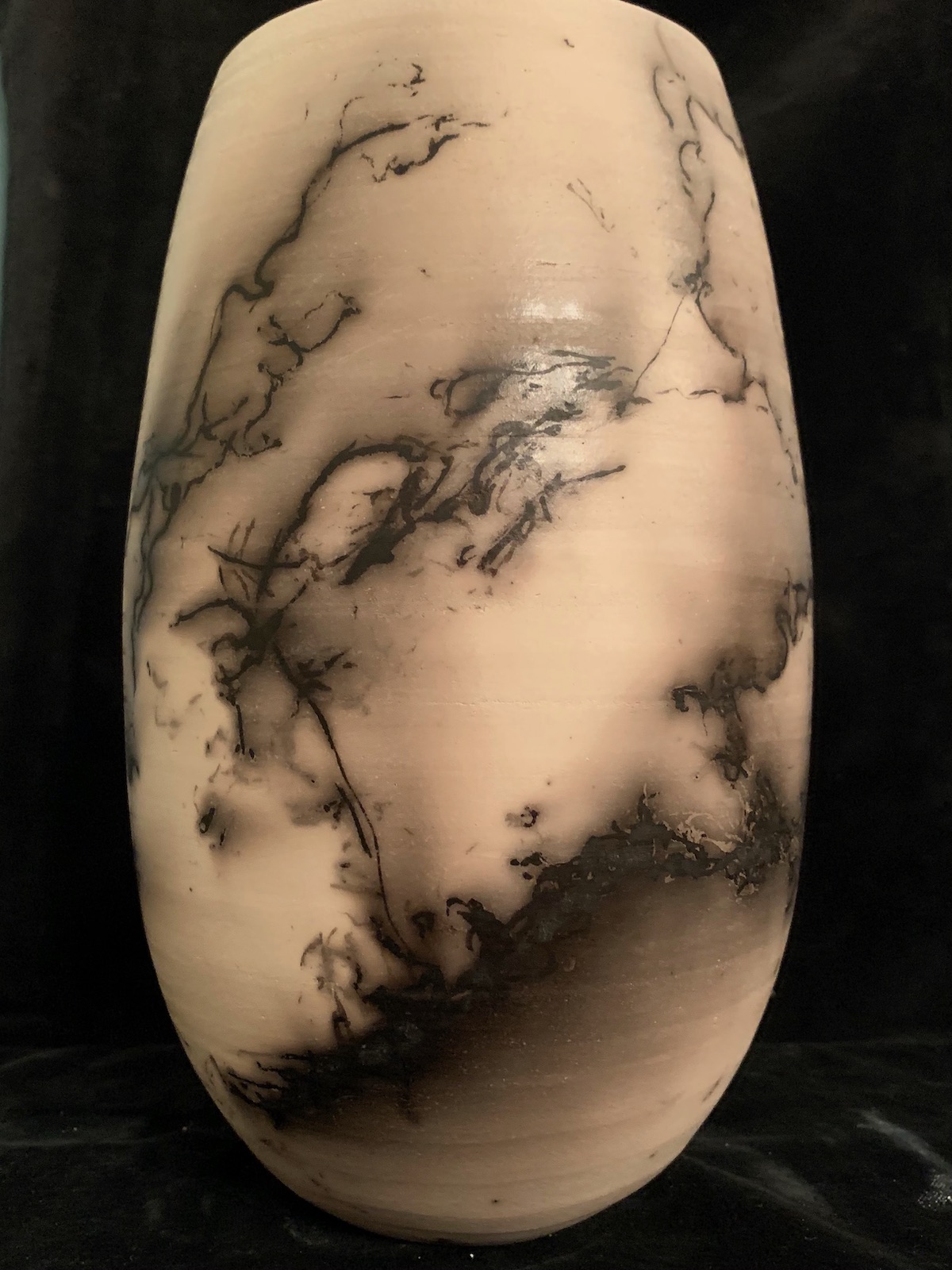 Horsehair raku vase