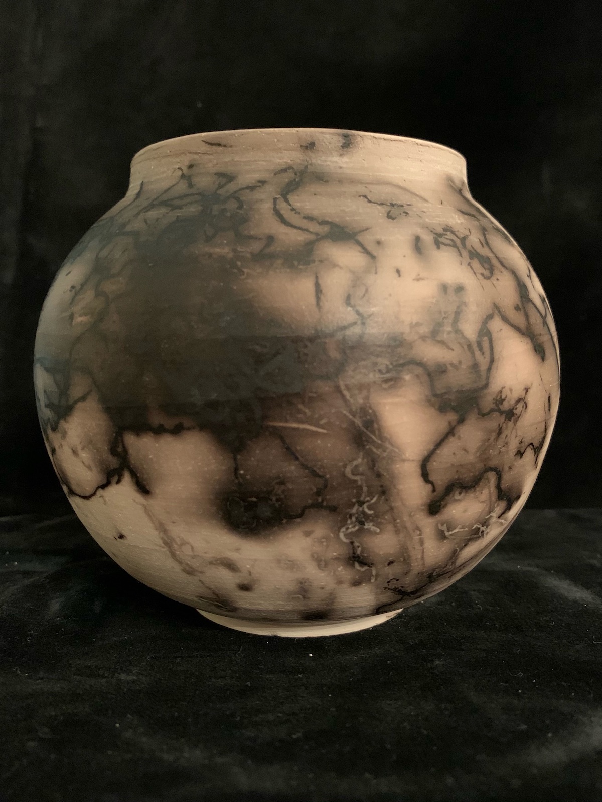 Moonjar raku vase